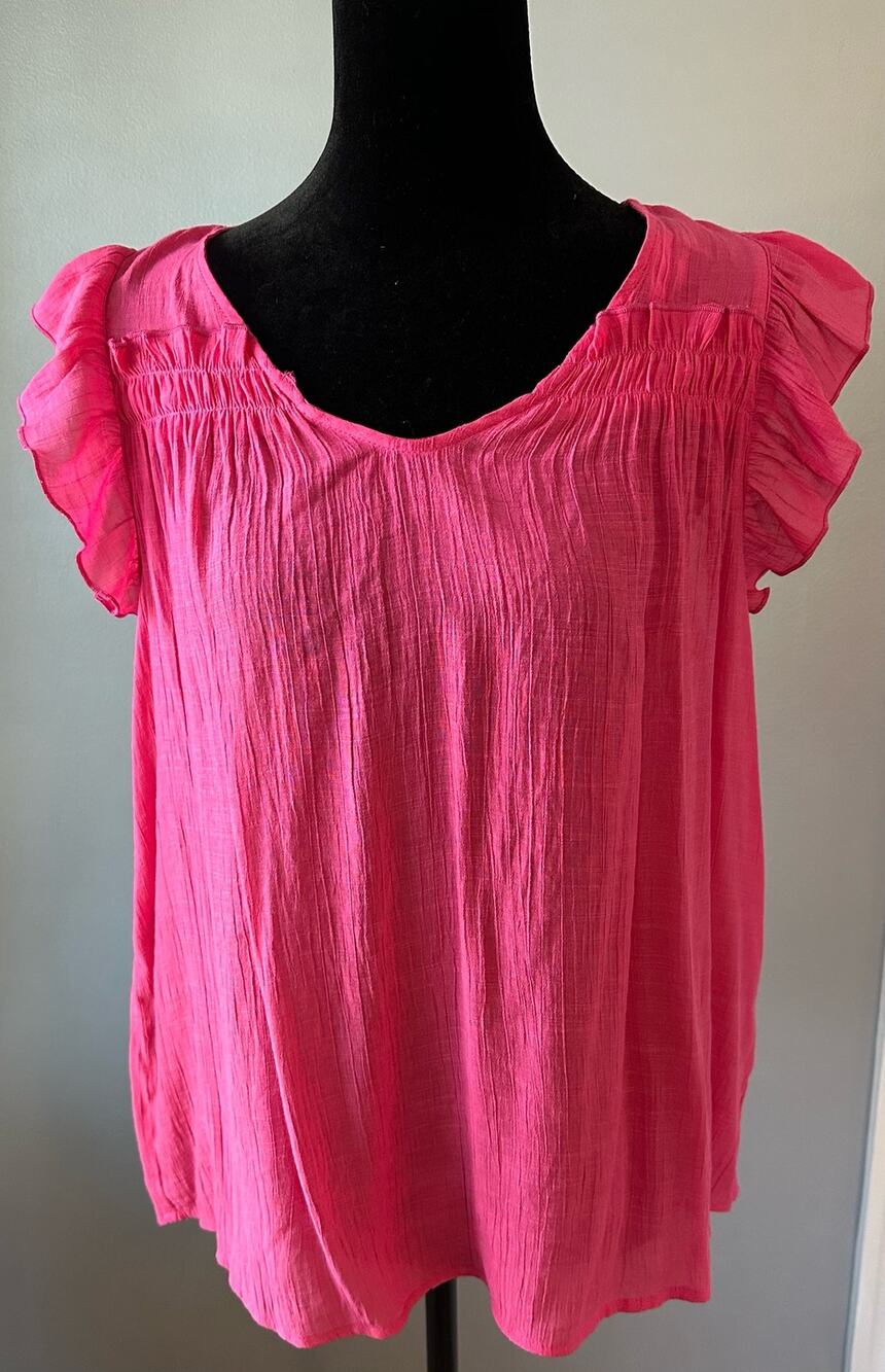Nanette Lepore Ruffle Sleeve Pink Blouse
